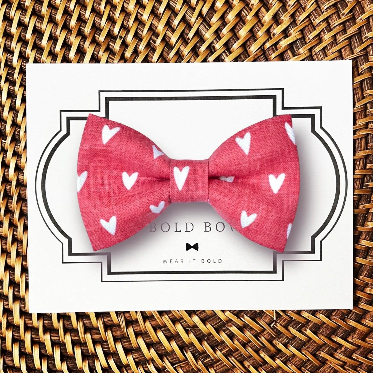 Red Hearts Bow Tie for Dog and Cat Collar