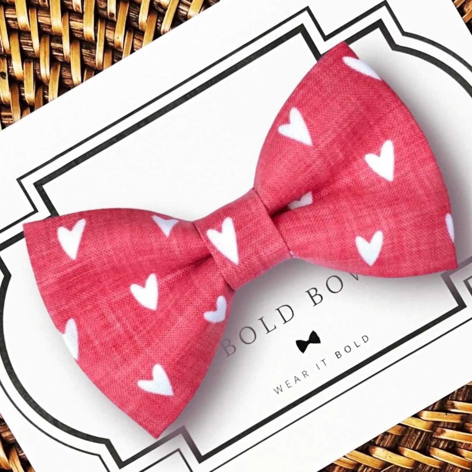 Red Hearts Bow Tie for Dog and Cat Collar