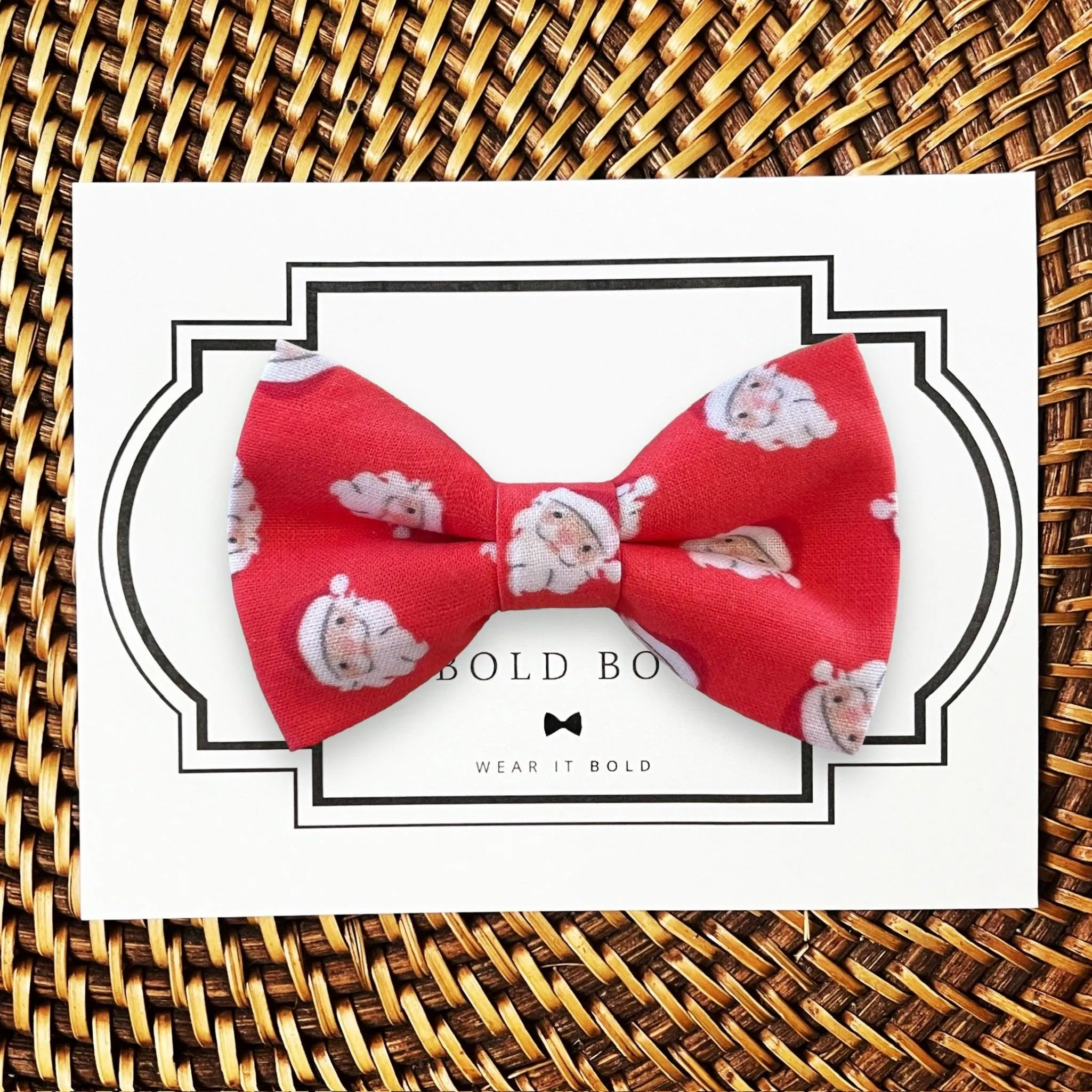 Red Santa Bow for Dog Collar and Cat Collar