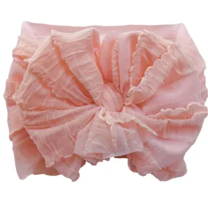 Rockin Royalty Baby Girl Peach Ruffled Headband