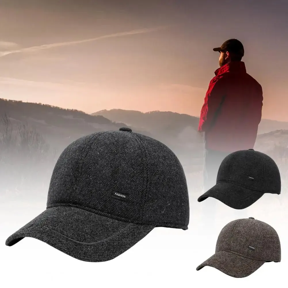 Snapback Cap  Delicate Adjustable Wear-resistant  Winter Hat Woolen Baseball Cap for Daily Life