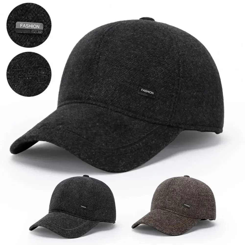 Snapback Cap  Delicate Adjustable Wear-resistant  Winter Hat Woolen Baseball Cap for Daily Life