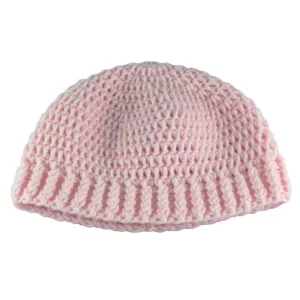 Soft Pink Crochet Snug Beanie Hat Medium/Large - JMCH55ML