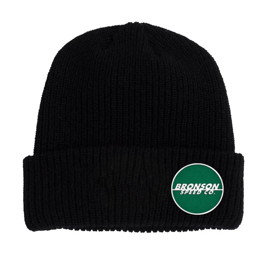 Spot Logo Beanie Long Shoreman Hat Black OS Unisex Bronson Speed Co.