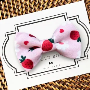 Strawberry Daisy Dog Bow Tie or Cat Bow Tie