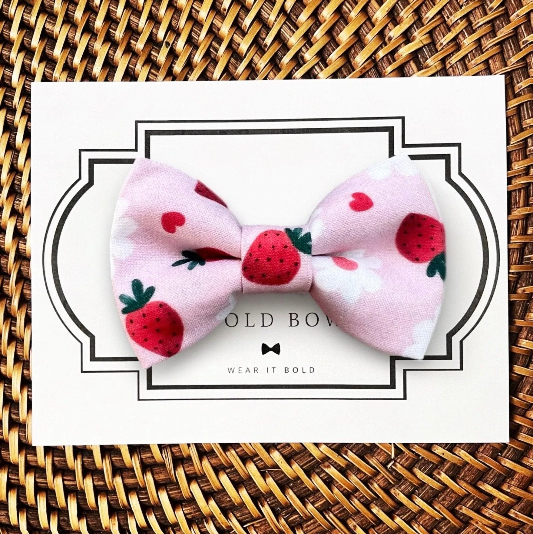 Strawberry Daisy Dog Bow Tie or Cat Bow Tie