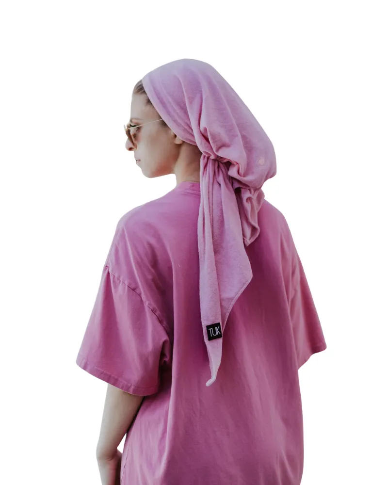 Terry Light Pink Adjustable Pre-Tied Bandanna