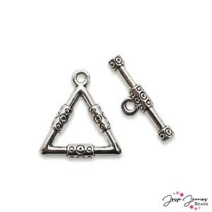 Toggle Clasp in Tibetan Triangle Set of 3