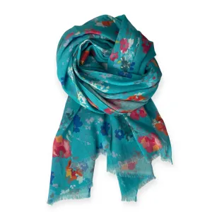 Turquoise Scarf - Multicolour Floral