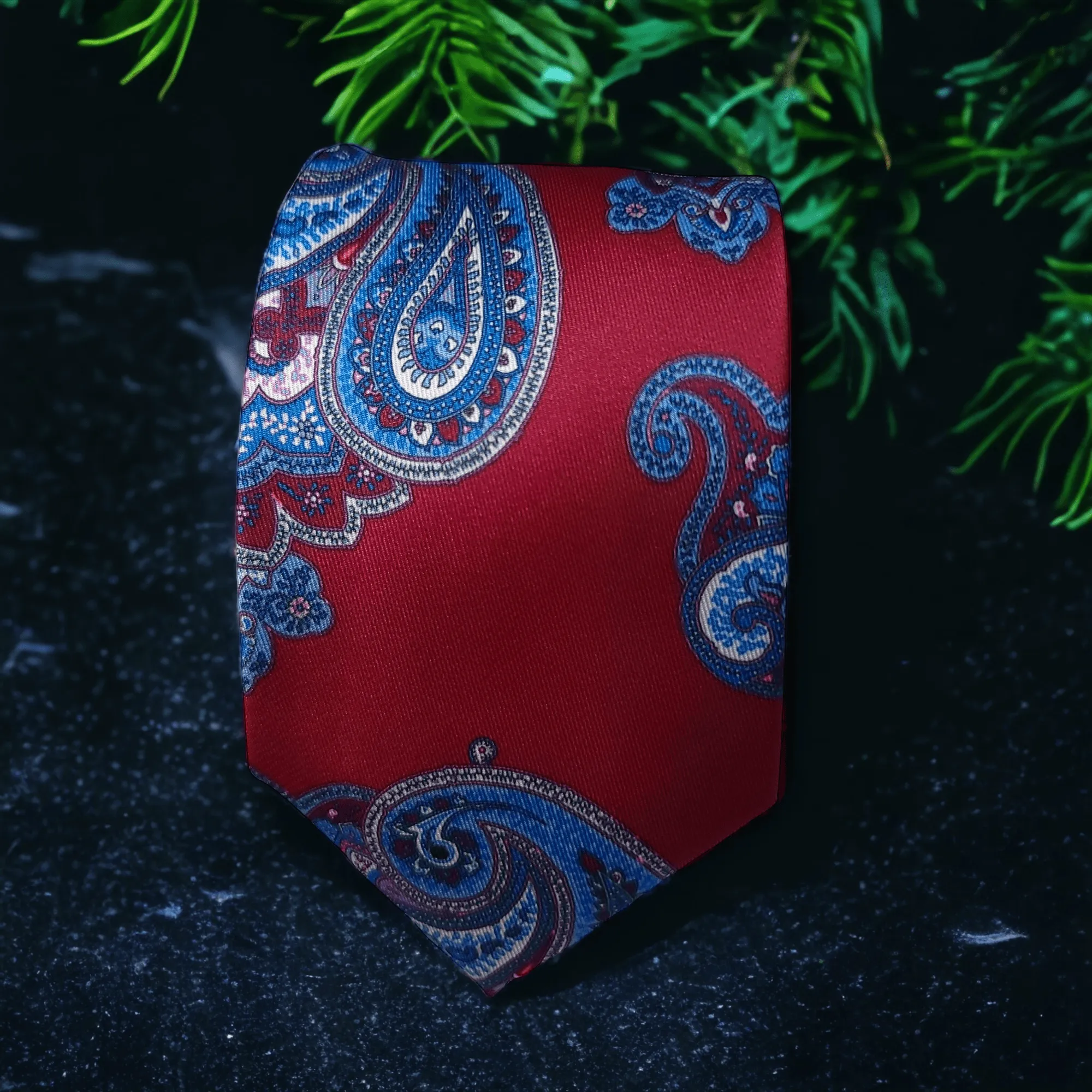 Wine Blue Paisley Tie