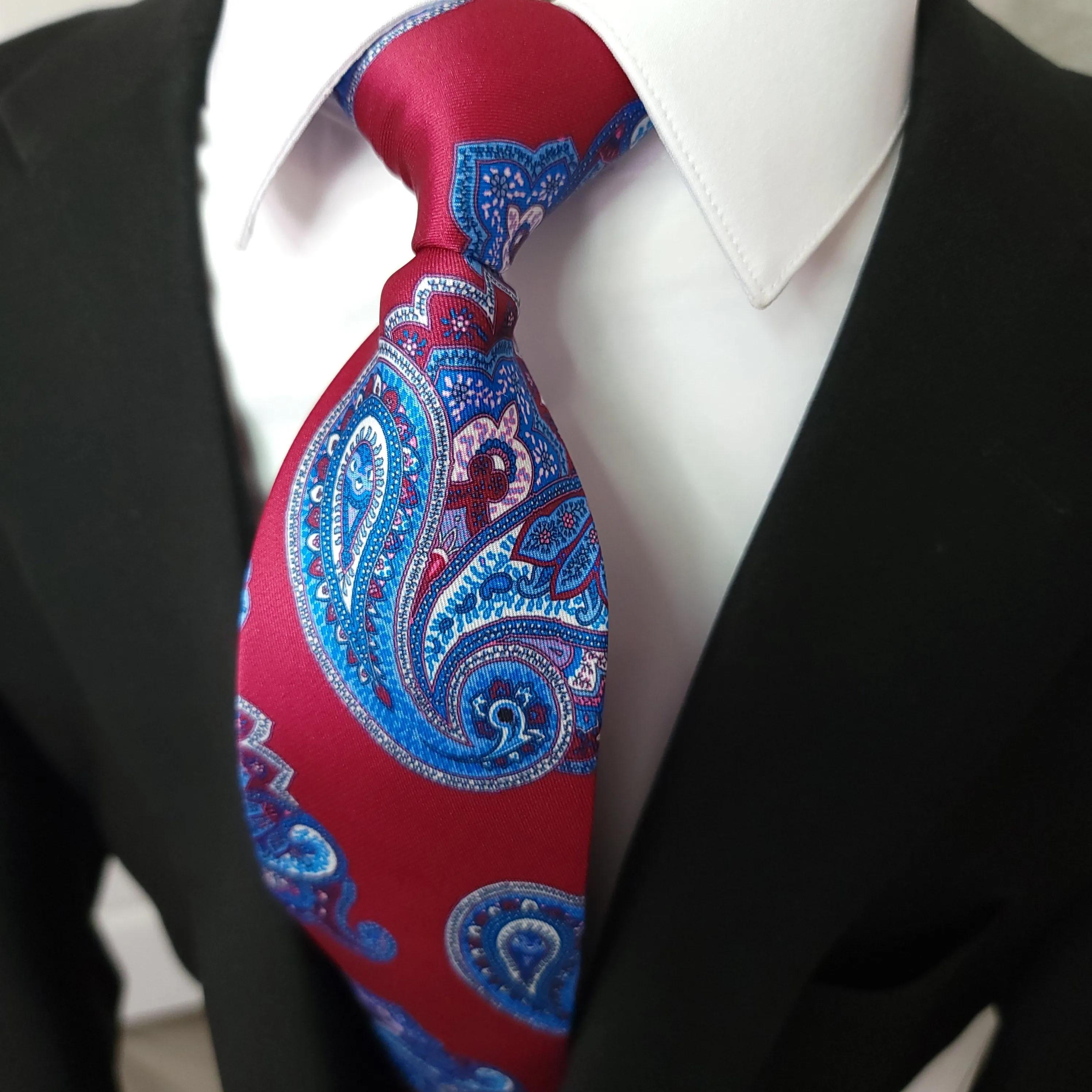 Wine Blue Paisley Tie